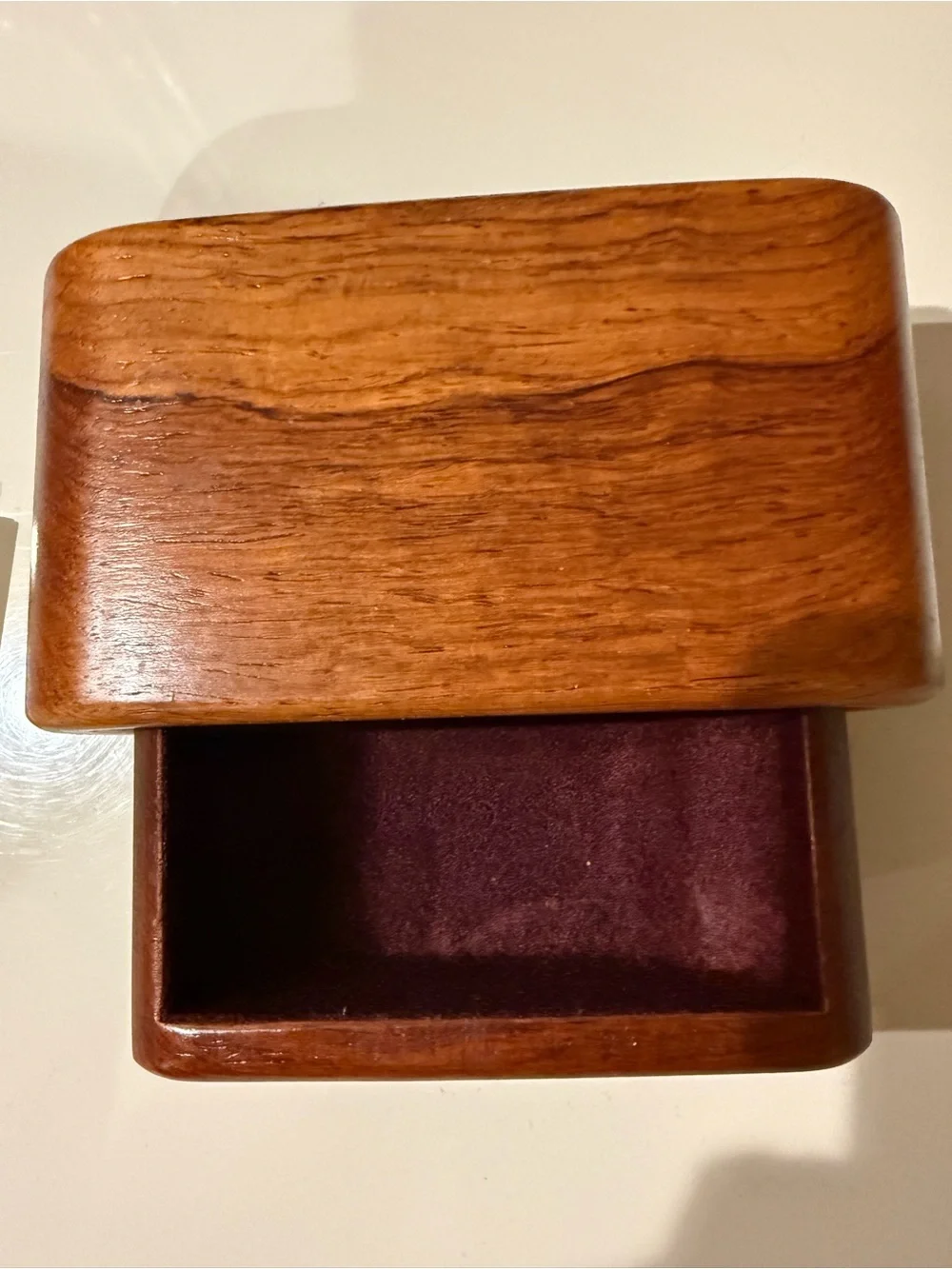 Vintage Handmade in Costa Rica 🇨🇷 Teak Wood Trinket Box - Warm Brown